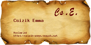Csizik Emma névjegykártya